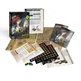 The box contents show the box, maps, tokens, reference sheets, rule and adventure book and a set of dice