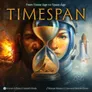 "From Stone Age to Space Age TIMESPAN" with hourglass, caveman, astronaut, rocket, and science symbols.
