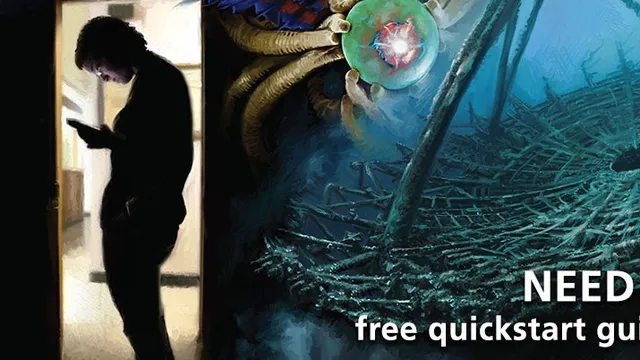 On the left we have someone checking a phone, on the right covering 80% of the image is a strange land with the words 'Need to know-free quickstart & scenario'