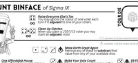 "ACE of Sigma IX" text with bullet points and dice icons.