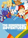 Cartoon animals in colorful outfits, text: THE HONEYHEART ADVENTURES