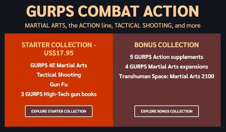 GURPS COMBAT ACTION MARTIAL ARTS, the ACTION line, TACTICAL SHOOTING