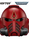 Red Space Marine helmet with gold blood drop icon, "JOYTOY WARHAMMER 40,000" text.