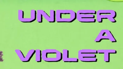 Cover art for A Violet Sun, an RPG adventure. Green background with purple text reading "A VIOLET SUN" at top, "an adventure for 5th-level characters" below, and "by: ryan shaw" at right. Purple stylized tree and rock illustration at bottom left.