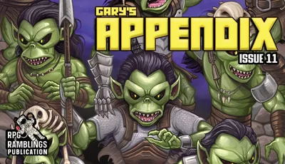 Green-skinned goblin-like creatures with sharp teeth, yellow eyes, and dark hair, wearing armor and holding weapons. The text "GARY'S APPEND" is visible in large yellow block letters at the top.