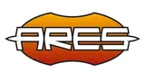 ARES logo with orange and red shield background