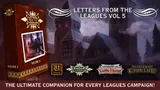 Letters from the Leagues Vol 5, gothic buildings, logos for Ubiquity, Leagues of Adventure, Leagues of Gothic Horror, Leagues of Cthulhu