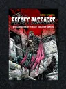 A vibrant comic-style cover for "Secret Passages Issue 2" features a muscular, armored figure with a crown and flowing red cape, standing confidently amidst a gritty, urban backdrop. The character wields a sword and is surrounded by crumbling walls adorned with graffiti, evoking a sense of adventure and nostalgia for classic tabletop gaming. The title is prominently displayed at the top in bold, stylized lettering, with a red and black color scheme enhancing the dramatic atmosphere.