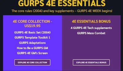 GURPS 4E ESSENTIALS, CORE COLLECTION - US$19.95, 4E ESSENTIALS BUNDLE