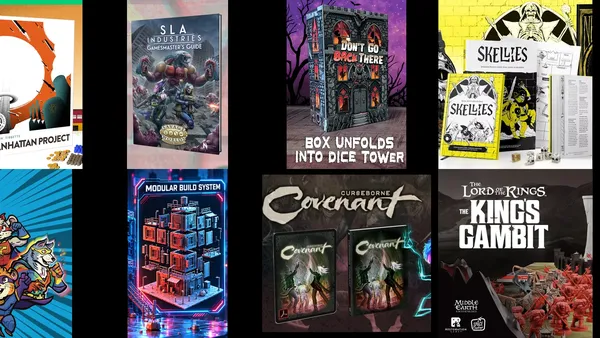 SLA Industries Gamesmaster's Guide, Don't Go Back There dice tower, Modular Build System, Covenant card game.