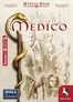 Medico game box with medieval figures, castle, and Rod of Asclepius.
