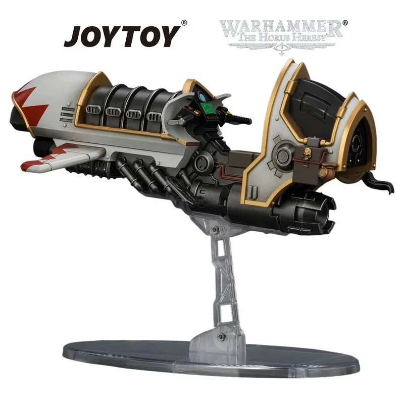 White and gold jetbike on stand, "JOYTOY" and "WARHAMMER The Horus Heresy" text above.