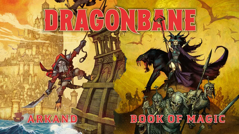 Dragonbane, Arkand and Book of Magic, fantasy characters and creatures.