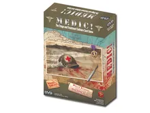 MEDIC! The Triage and Treatment Solitaire Card Game box with map, helmet, and medical items.