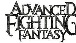 The logo for "Advanced Fighting Fantasy" features bold, stylized lettering in a dark, textured design. The letters are intricately shaped, with some elements appearing jagged or worn, evoking a sense of adventure and fantasy. The overall aesthetic suggests a classic tabletop role-playing game, inviting players to explore its rich narratives and challenges.