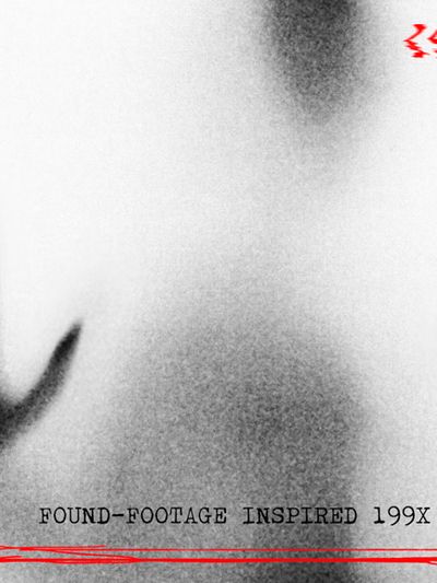 A shadowy, monochromatic image features a hand pressed against a translucent surface, creating an eerie and unsettling effect. The title "THE [ ] OBSCURE FILES" is prominently displayed at the top, with the text "FUNDED IN 3 HOURS" and "FOUND-FOOTAGE INSPIRED 1997" at the bottom, emphasizing the horror theme. The overall composition evokes a sense of suspense and mystery, fitting for a survival horror tabletop RPG.