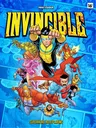 Superheroes in action with "INVINCIBLE" in bold yellow letters above.