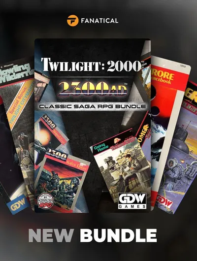 Twilight: 2000, 2300AD Classic Saga RPG Bundle, GDW Games book covers.