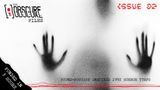 A shadowy, monochromatic image features a hand pressed against a translucent surface, creating an eerie and unsettling effect. The title "THE [ ] OBSCURE FILES" is prominently displayed at the top, with the text "FUNDED IN 3 HOURS" and "FOUND-FOOTAGE INSPIRED 1997" at the bottom, emphasizing the horror theme. The overall composition evokes a sense of suspense and mystery, fitting for a survival horror tabletop RPG.