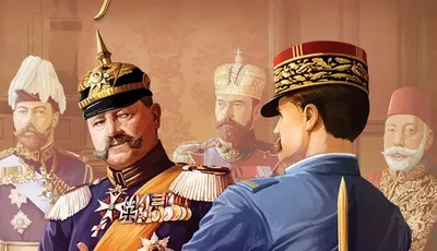 A dramatic illustration features two military leaders engaged in a tense negotiation, with one in a black and gold uniform and the other in a blue uniform, holding a sword. In the background, several other historical figures in ornate attire observe the interaction, hinting at the political intrigue of the era. The title "Diplomacy: The Golden Blade" is prominently displayed at the top, emphasizing the game's focus on strategy and alliances.