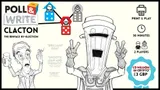 A robot with a blender for a head making peace signs, with dice and text "BRILLIANT IDEA", "SMOOTH, LEAN AND THEMATIC", "GREAT".