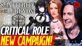 Four anime-style characters: a dark-haired woman in black armor, a blonde woman in a white dress, a light-skinned girl in a dark outfit, and a small white-haired figure in a hooded cloak. A smiling man with long hair and a beard. Bold red text reads "ROLE PLAYIN!" with a slash effect.