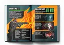 Open book page titled "Called Shot" in white text on orange background. Three illustrated panels show a soldier aiming a rifle at a zombie from different angles. Text describes tactical shooting rules, including "+2 to hit ACC" and range limits.