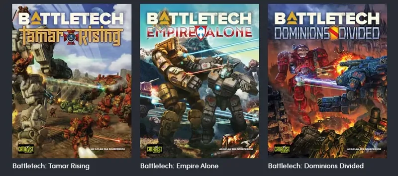 Battletech Empire Alone book cover with two mechs fighting.