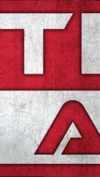 A bold graphic features the text "BATTLEFIELD IN A BOX" prominently displayed in large, stylized letters. The background is a textured red, contrasting with the white and silver elements of the text. The overall design conveys a strong, dynamic feel, suitable for a tabletop gaming context.