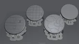 30mm Round Bases for 3D print, in render. 