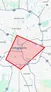 Map of Indianapolis with a red triangular outline, labeled "Indianapolis" and nearby areas.