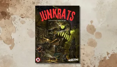 JUNKRATS Eldritch-Punk Submarine RPG cover with robot and characters.