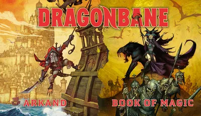 Dragonbane, Arkand and Book of Magic, fantasy characters and creatures.