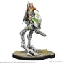 Miniature of a trooper riding a green and white AT-RT walker on a grassy base.