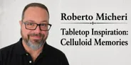 Man with glasses and beard, text "Roberto M Tabletop In Celluloid M"