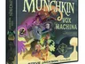 Box for the card game "Munchkin Vox Machina" by Steve Jackson Games. The cover art depicts a group of seven fantasy characters standing on a cloud, holding weapons and items, with colorful magical effects and a skull floating nearby. The title "MUNCHKIN" is prominently displayed in large yellow letters at the top, with "VOX MACHINA" in smaller white letters below. The bottom right corner features the Critical Role logo and the text "A Critical Role GAME". The bottom center reads "STEVE JACKSON GAMES". The left side of the box shows the Steve Jackson Games logo and the number "1552". The top right corner indicates "AGES 10+ 3-6 PLAYERS". The bottom left corner credits the developer, basis, and illustrators.