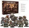 Iron Crusade Order of the Bear box and 13 dwarf miniatures with a cannon.