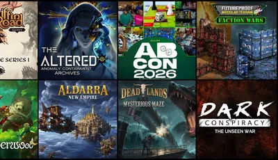 AB CON 2026, Futureproof Modular Terrain Faction Wars, Dead Lands Mysterious Maze, Dark Conspiracy The Unseen War