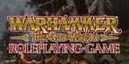 The image features the title "Warhammer: The Old World Roleplaying Game" prominently displayed in bold, stylized lettering, with "Roleplaying Game" in a contrasting red font. In the background, a dark forest setting is depicted, with various characters, including a mounted figure and others wielding weapons, suggesting a tense and adventurous atmosphere. The overall tone conveys a sense of mystery and danger, aligning with the folk horror theme of the new scenario, "Thirst of Three."