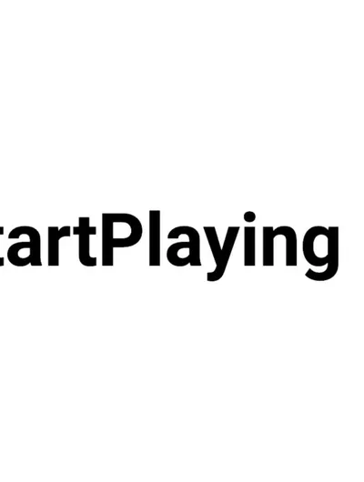 The image features the text "StartPlaying" in bold, black font against a plain white background. The simplicity of the design emphasizes the brand name, making it easily recognizable. This logo represents the platform that connects players with professional Game Masters for tabletop role-playing games.