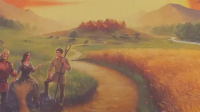three travellers on what seems to be the start of their journey