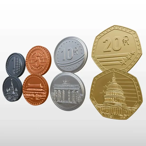 Image: world order metal coins
