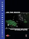 Spacecraft in green and gray colors flying near rocky debris in space. Text reads: "ON THE ROCKS," "INDEPENDENCE G," "INDEPENDENT BELTERS IN CLEMENT SECTOR," "CEPHEUS ENGINE," and "CLEMENT SECTOR" with a logo.