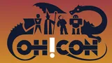 OH!CON logo with silhouettes of a dragon, robot, astronaut, and fantasy figures.