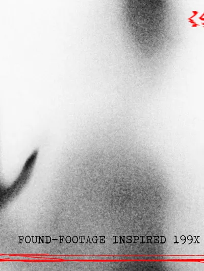 A shadowy, monochromatic image features a hand pressed against a translucent surface, creating an eerie and unsettling effect. The title "THE [ ] OBSCURE FILES" is prominently displayed at the top, with the text "FUNDED IN 3 HOURS" and "FOUND-FOOTAGE INSPIRED 1997" at the bottom, emphasizing the horror theme. The overall composition evokes a sense of suspense and mystery, fitting for a survival horror tabletop RPG.