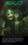 Two masked figures in dark clothing, one with a stitched mouth and circular eyes, the other with glowing eyes.