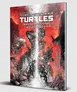 Cover of a book titled "Teenage Mutant Ninja Turtles: Transdimensional Adventures". Features four armored turtles in combat against robotic foes, set in a fiery, ruined cityscape. Text includes "Palladium Books presents" and "20th Anniversary Edition."