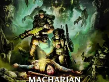 MALLEDICTUM above two armored soldiers in a dark, alien setting. Text: MACHARIAN ADVERSARY GUIDE