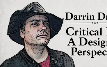 Man in cowboy hat, text: "Darrin P Critical A Desi Perspe"