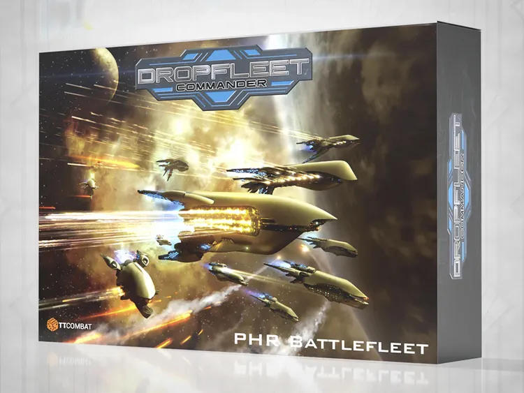 A dynamic illustration showcases a fleet of sleek, futuristic ships from the 